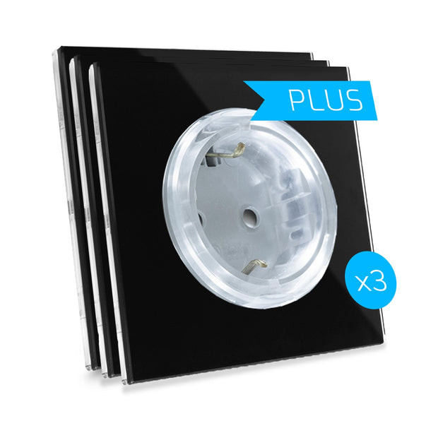 ODE PLUS 3 Wandcontactdoos Kit - gehard glas. Houdt het energieverbruik in real time bij